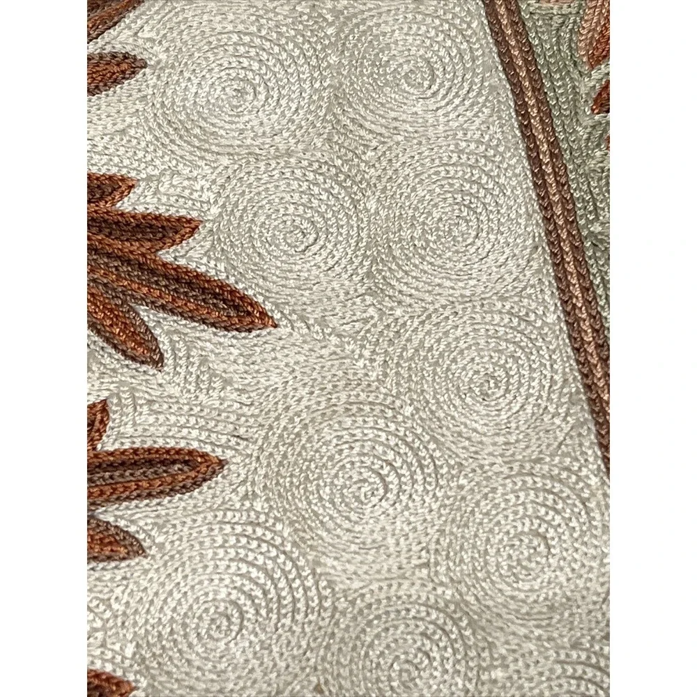 Handmade Crewel‎ Embroidered Tree of Life rug carpet Bird Floral Tapestry 36x56